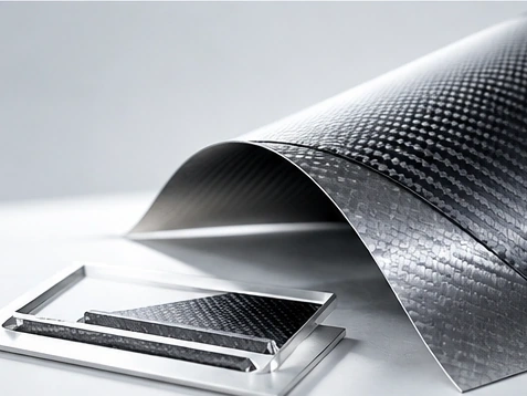 Carbon-fibre composite sheets and engineered sandwich material